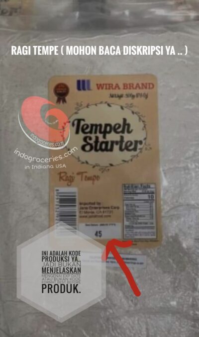 Wira Ragi Tempe (Tempe Starter)( Baca Diskripsi) - 500g/17.6 oz