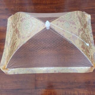 Foldable Tudung Saji Gold Royal Style - Persegi Panjang (27 x 19 inches)