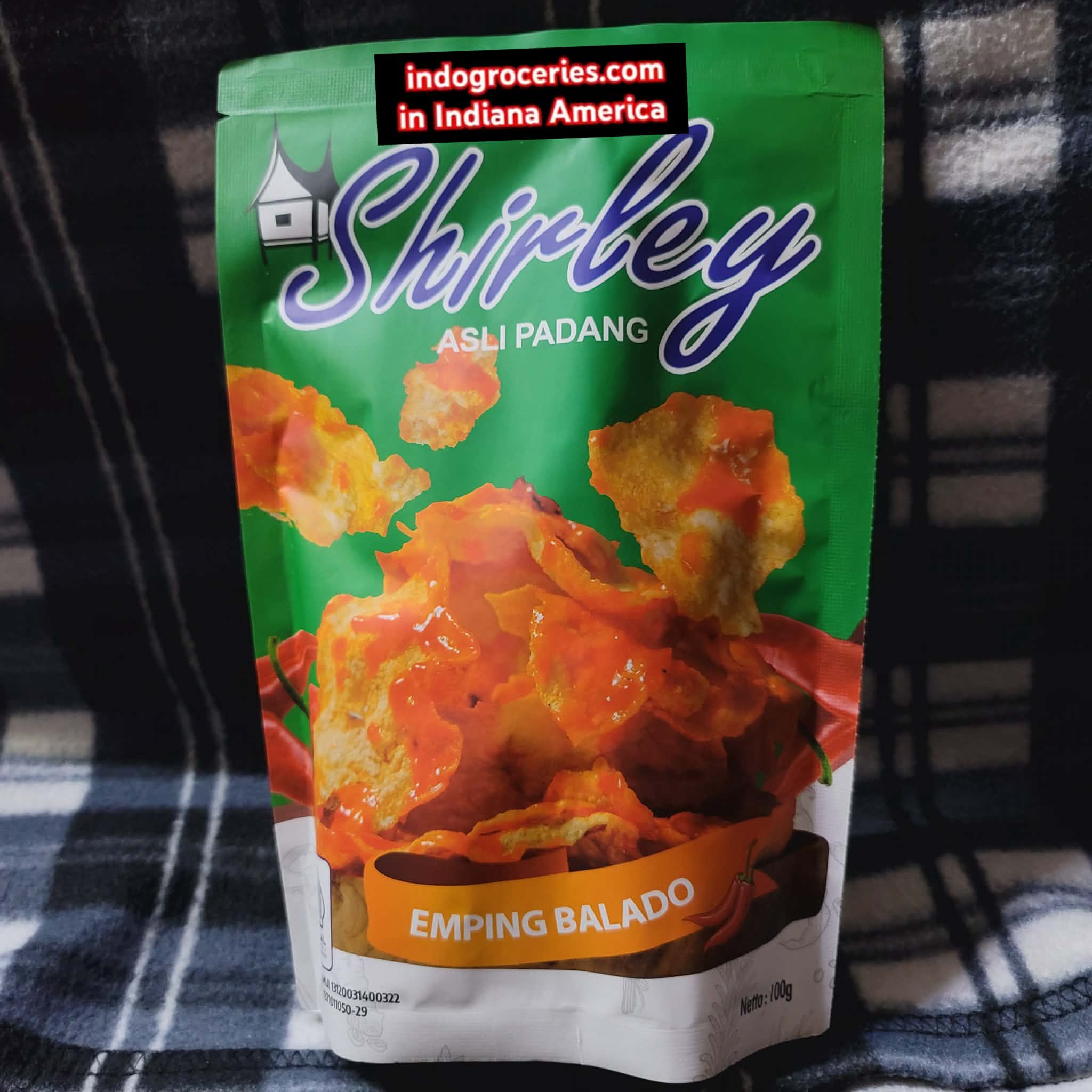 Shirley Emping Balado Matang (Spicy Padi Oat Crackers) / Asli Padang- 5.2 oz (150g)